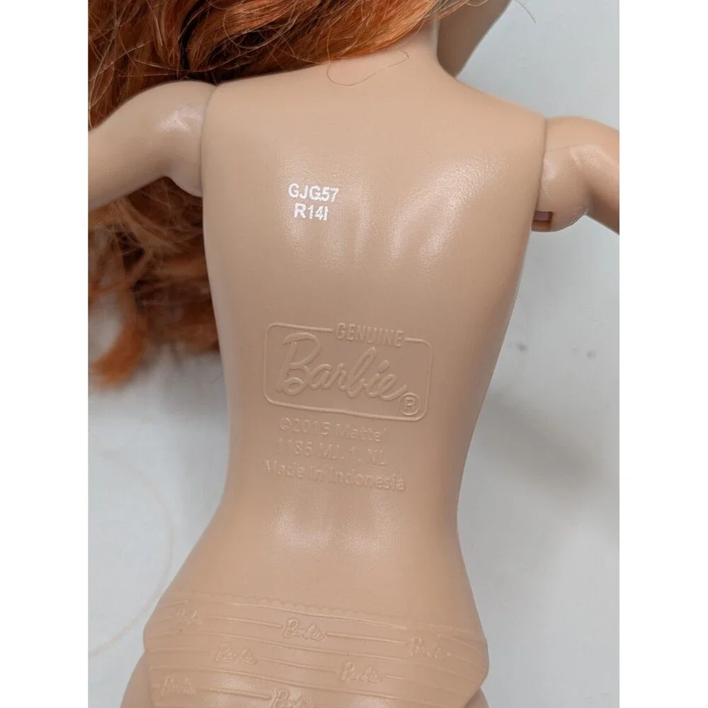 Barbie Articulated Redhead Doll Nude Fitness Auburn Red Hair 2015